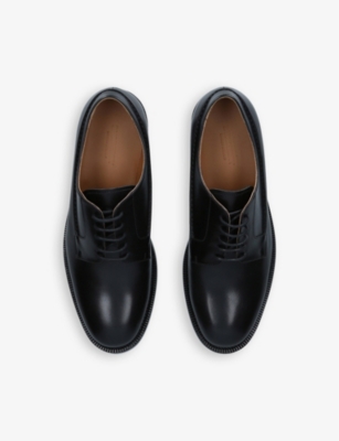 BURBERRY Cunningham monogram-motif leather derby shoes