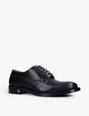 BURBERRY Cunningham monogram-motif leather derby shoes