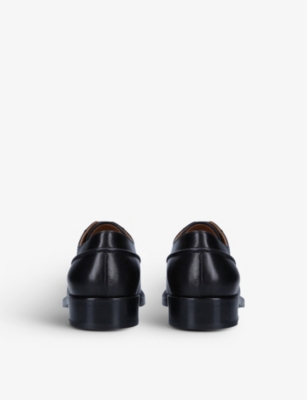 BURBERRY Cunningham monogram-motif leather derby shoes