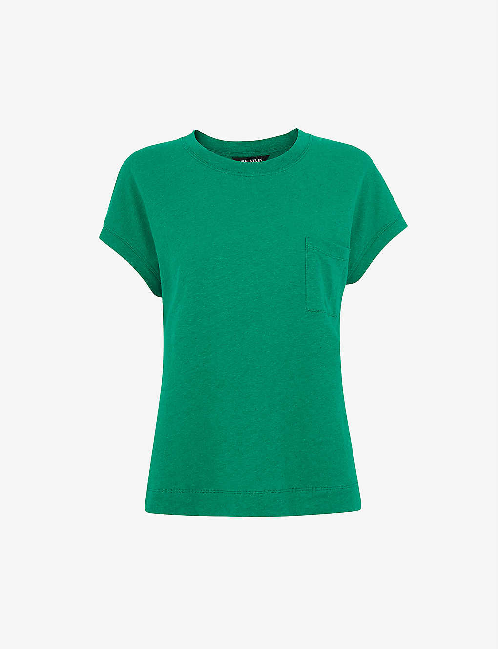 Whistles Ember Round-neck Cotton And Linen-blend T-shirt In Green
