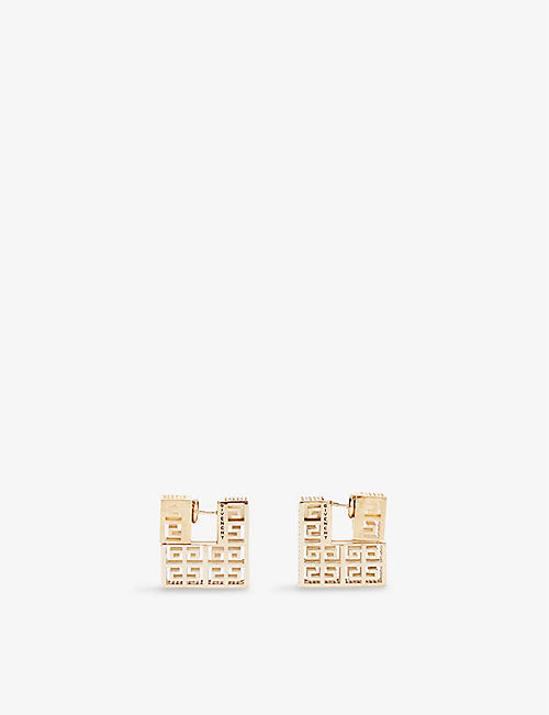 GIVENCHY: G-square brass earrings