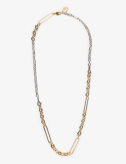 GIVENCHY: Mixed-link brass necklace