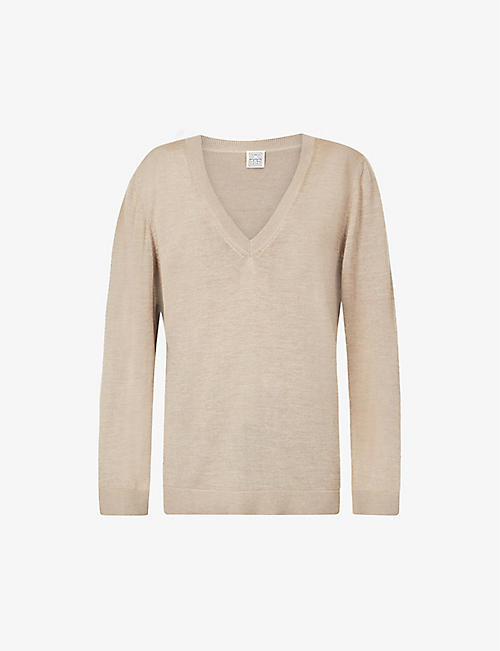 TOTEME: V-neck relaxed-fit silk and cashmere-blend jumper