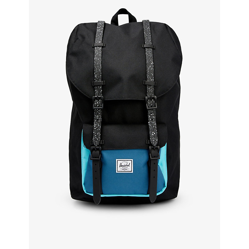Herschel Supply Co Little America Brand-patch Woven Backpack In Black