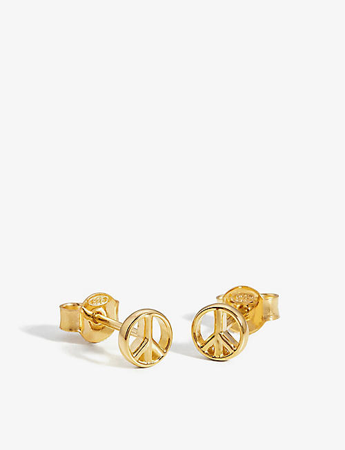 MISSOMA: Peace recycled 18ct yellow-gold vermeil sterling silver stud earrings