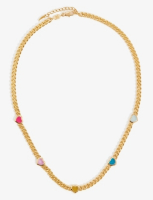 Missoma Jelly Heart Gemstone Charm Bracelet | 18ct Gold Plated/Multi Quartz