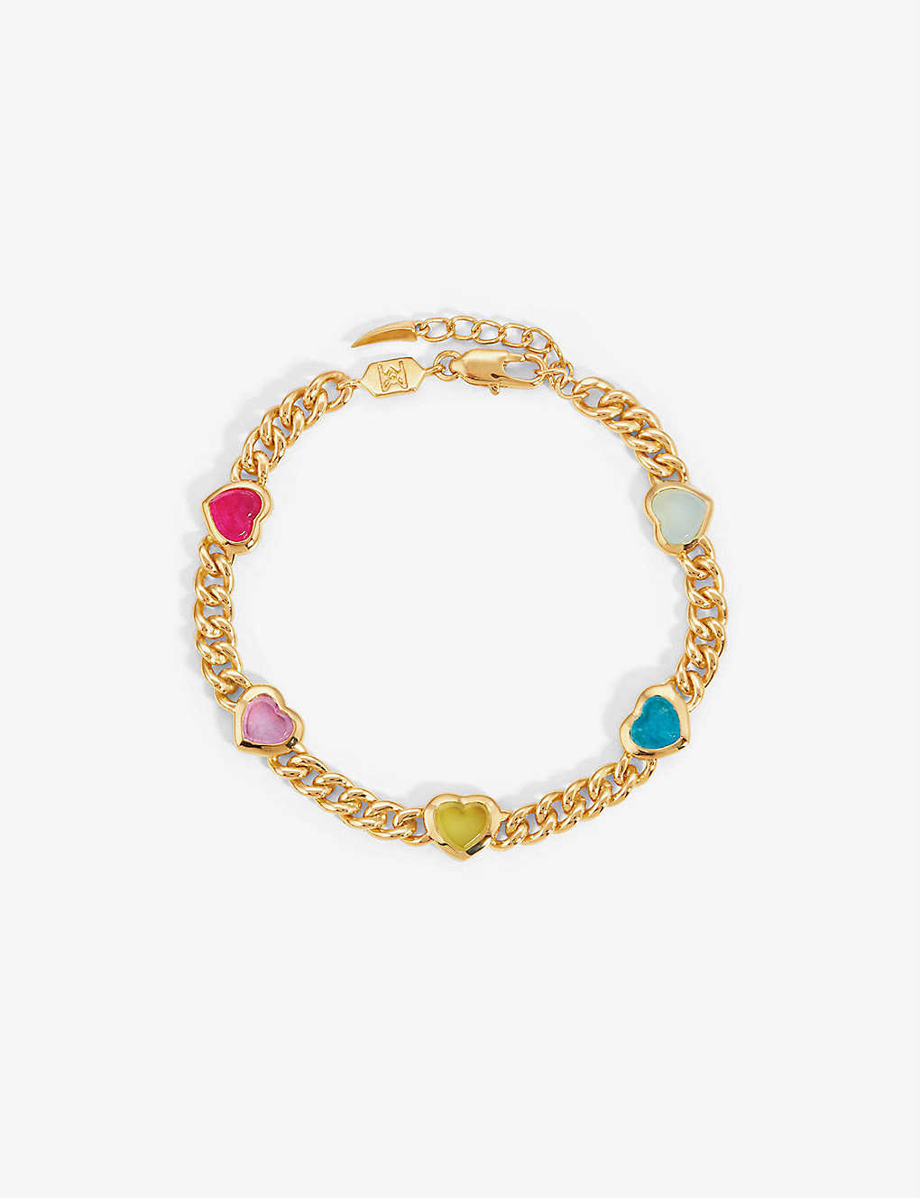 Shop Missoma Women's Gold Multi Jelly Heart Medium 18ct Recycled Yellow-gold Plated Brass, Quartz And Cha