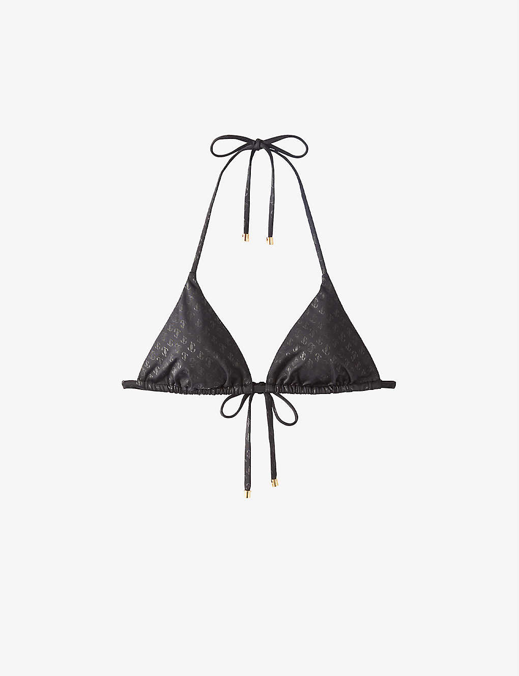 Shop Jimmy Choo Womens S200 Black/black Ariah Logo-print Bikini Top