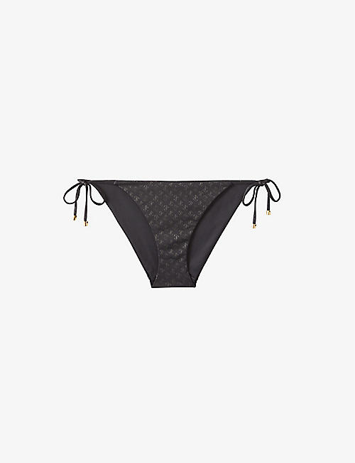 JIMMY CHOO: Aubrie logo-print bikini bottoms