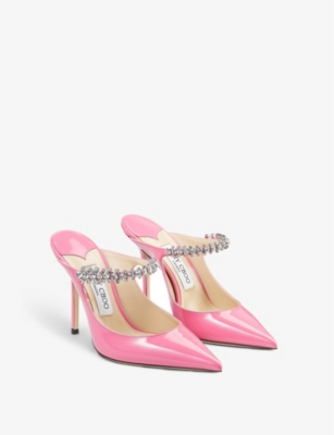 JIMMY CHOO Bing 100 crystal-embellished patent leather heels