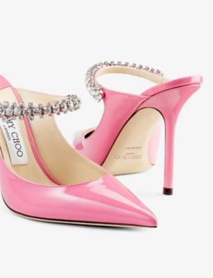 JIMMY CHOO Bing 100 crystal-embellished patent leather heels