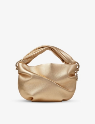 Jimmy Choo Bonny Satin-finish Tote Bag In Gold