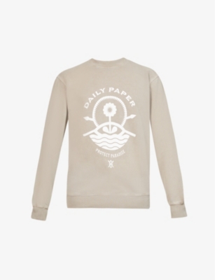 Posom brand-print organic-cotton sweatshirt