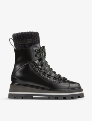 Jimmy Choo Chike Leather Knit Sock Boots In Black