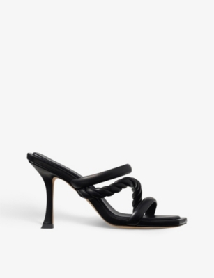 Jimmy Choo Diosa Leather Three Band Sandals In Black | ModeSens