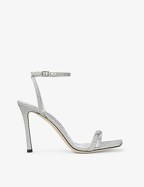 JIMMY CHOO: Jaxon 95 glittery heeled sandals