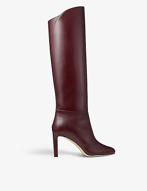 JIMMY CHOO: Karter pointed-toe leather heeled boots