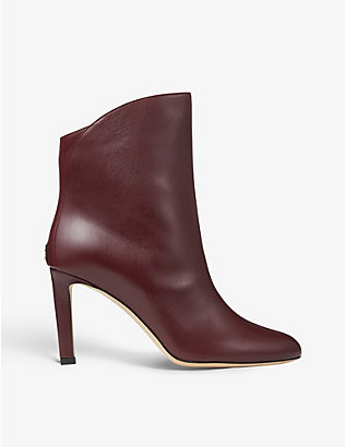 JIMMY CHOO: Karter pointed-toe leather heeled boots