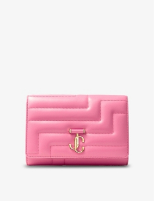JIMMY CHOO JIMMY CHOO WOMEN'S CANDY PINK/LGOLD AVENUE QUILTED LEATHER CLUTCH BAG,57006681