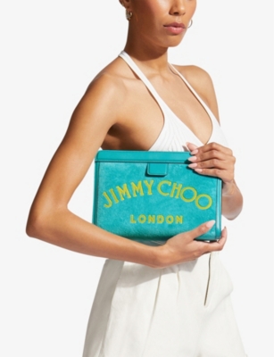 JIMMY CHOO Varenne towelling clutch bag