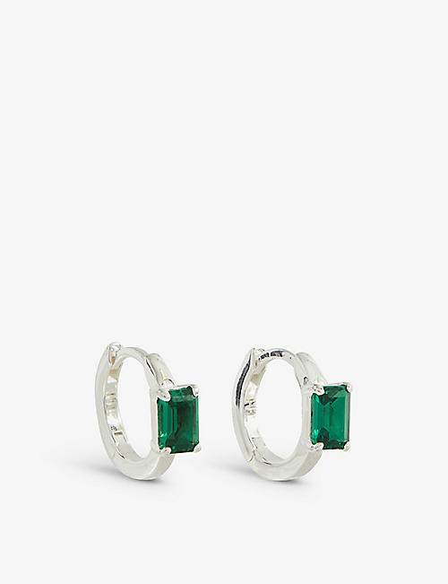 HATTON LABS: Sterling-silver and cubic zirconia hoop earrings