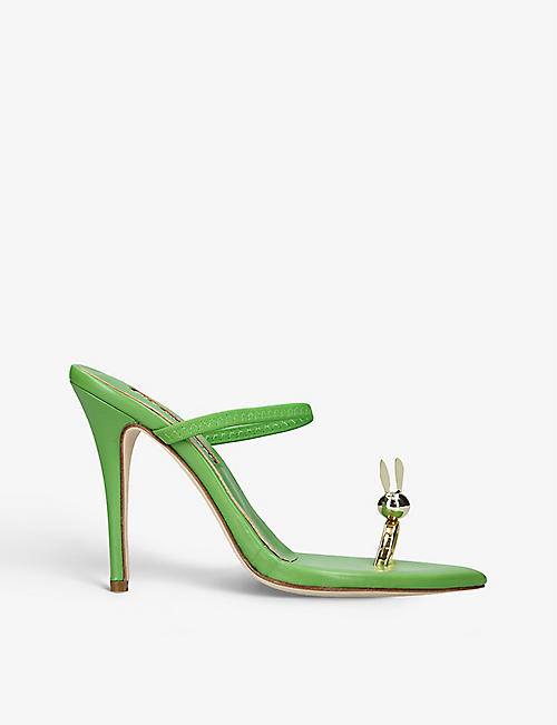NATASHA ZINKO: Rabbit-toe leather heeled sandals