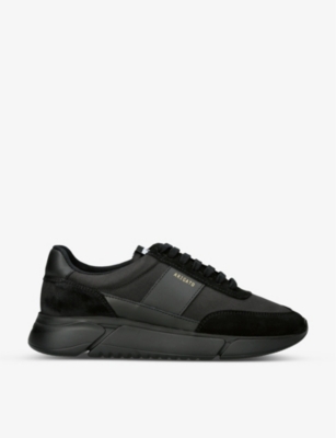 Shop Axel Arigato Men's Black Genesis Vintage Runner Panelled Recycled Polyester And Leather-blend Traine