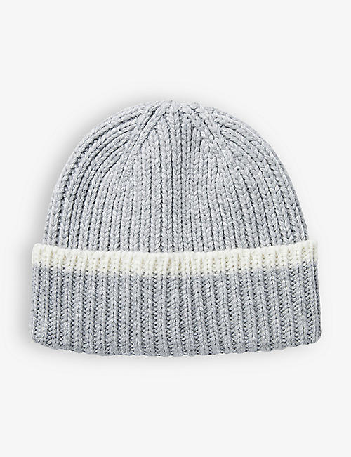 THE WHITE COMPANY: Colour-block knitted beanie hat