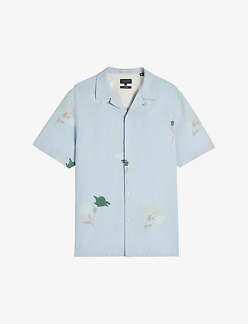TED BAKER: Neele floral-print woven shirt