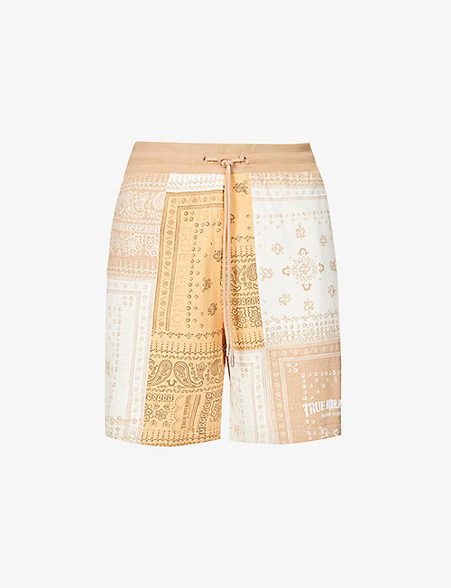 TRUE RELIGION: Bandana-print stretch-cotton shorts