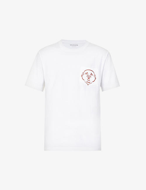 TRUE RELIGION: Buddha-print pocket regular-fit cotton-jersey T-shirt