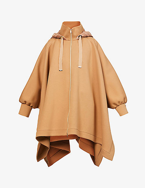 HERNO: Scuba oversized woven poncho-jacket