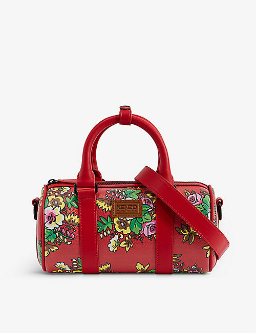 KENZO: Floral-print faux-leather holdall