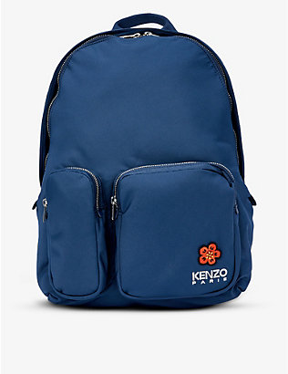KENZO: Crest-patch oval-shape woven backpack