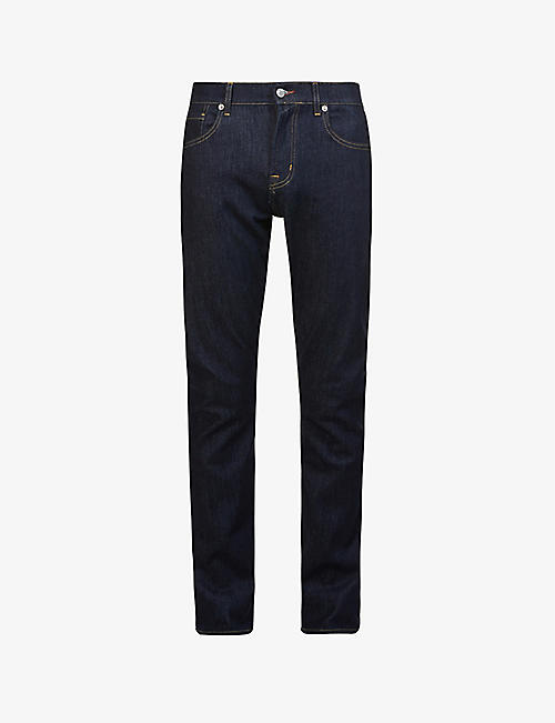 7 FOR ALL MANKIND: Adrien slim-fit tapered stretch-denim jeans
