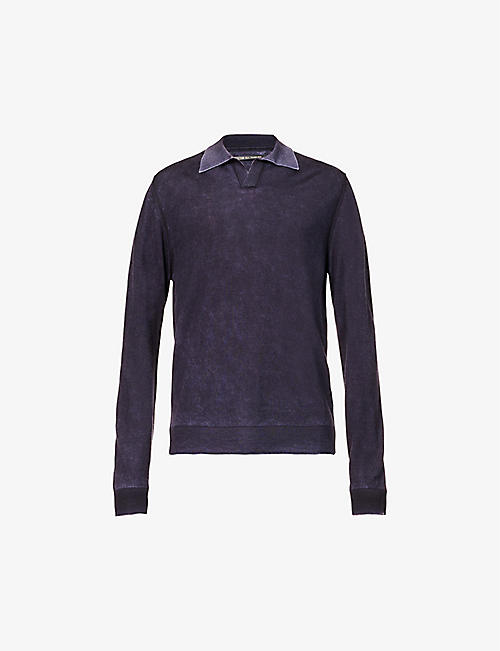 7 FOR ALL MANKIND: Pullover extra-fine Merino wool polo shirt