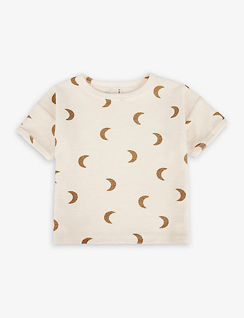 ORGANIC ZOO: Moon-print organic terry-cotton T-shirt 0 months-4 years