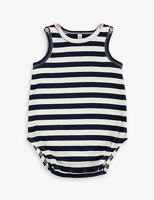 ORGANIC ZOO: Sailor striped organic-cotton bodysuit 0-12 months