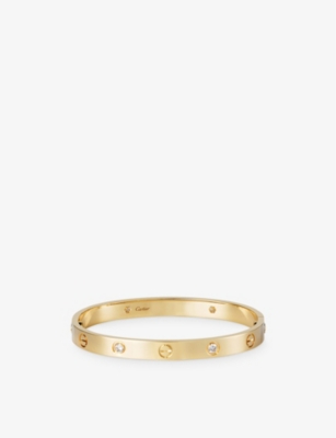 Cartier love bracelet yellow gold with 4 on sale diamonds