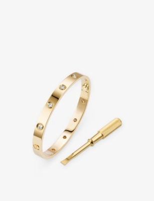 CARTIER: LOVE Classic 18ct Yellow-Gold And 0.96ct Diamond Bracelet