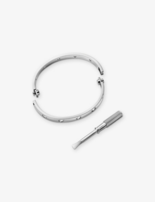 Shop Cartier Womens White Gold Love 18ct White-gold And 10 Brilliant-cut Diamond Bracelet