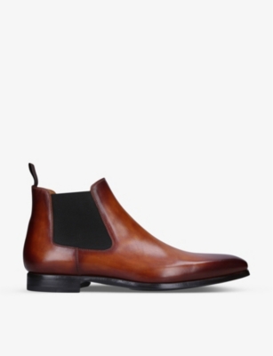 Shop Magnanni Mens Brown Shaw Leather Chelsea Boots