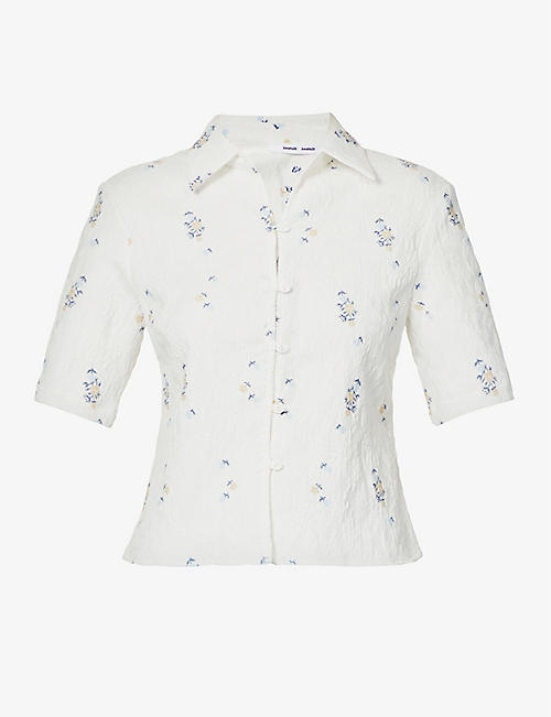 SAMSOE SAMSOE: Mariah floral-embroidered stretch-woven shirt