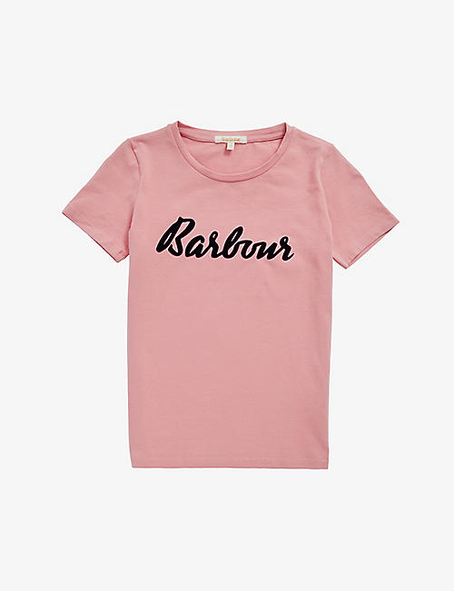 BARBOUR: Floral peter-pan collar cotton T-shirt 6-15 years