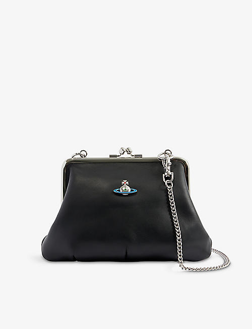 VIVIENNE WESTWOOD: Granny Frame logo-plaque leather cross-body purse