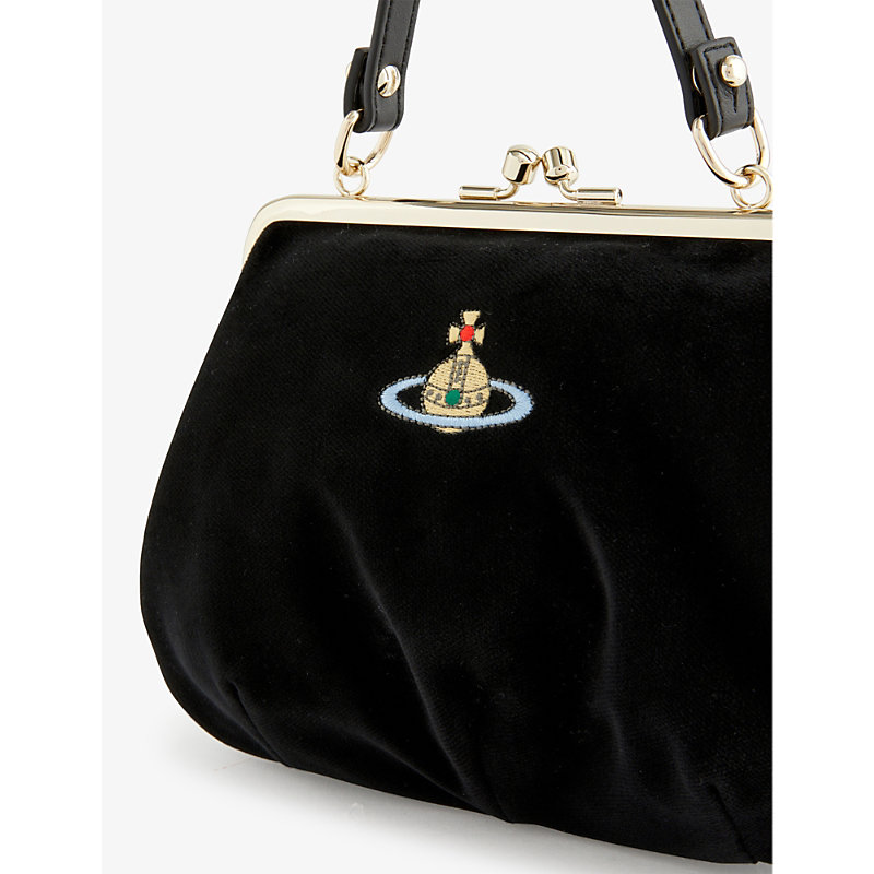Vivienne Westwood Granny Frame Cotton-blend Cross-body Bag In Black ...