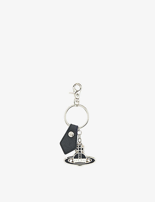 VIVIENNE WESTWOOD: Silver-tone orb and leather keyring