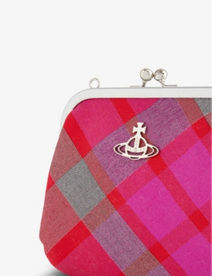 VIVIENNE WESTWOOD Granny checked woven clutch