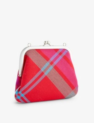 VIVIENNE WESTWOOD Granny checked woven clutch