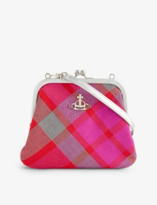 VIVIENNE WESTWOOD Granny checked woven clutch